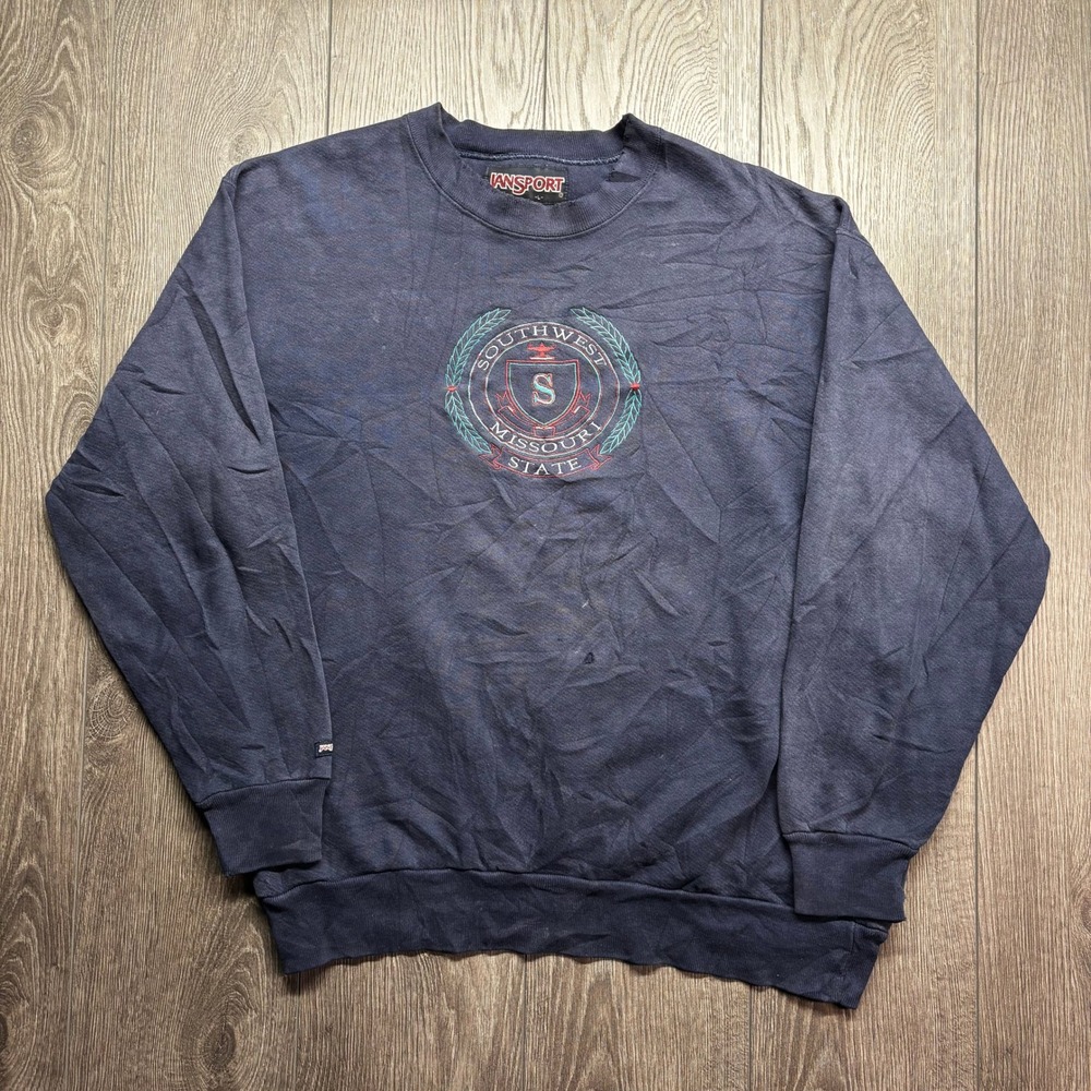 Vintage Southwest Missouri State Large Sweatshirt Navy Heavyweight Jansport